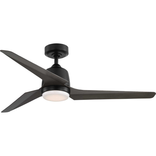 Upshur Collection 52 in. Matte Black Transitional Ceiling Fan with LED Light Kit (P250094-31M-30)