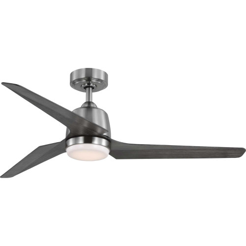 Upshur Collection 52 in. Brushed Nickel Transitional Ceiling Fan with LED Light Kit (P250094-009-30)