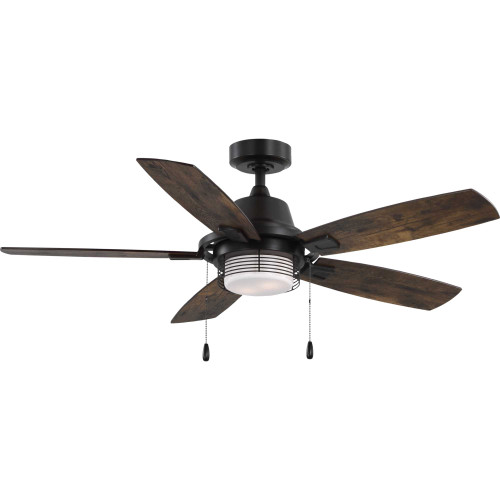 Freestone Collection 52 in. Five-Blade Antique Bronze Transitional Ceiling Fan with LED lamped Light Kit (P250095-020-WB)