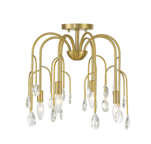 Anholt 4-Light Convertible Semi-Flush or Pendant in Noble Brass (6-6684-4-127)