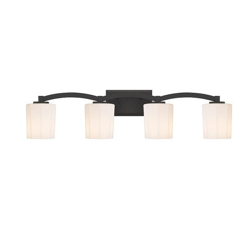 Whitney 4-Light Bathroom Vanity Light in Matte Black (8-7710-4-BK)