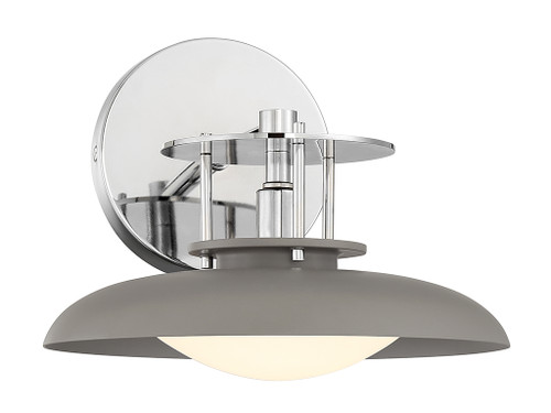 Gavin 1-Light Wall Sconce in Gray with Polished Nickel Accents (9-1686-1-175)