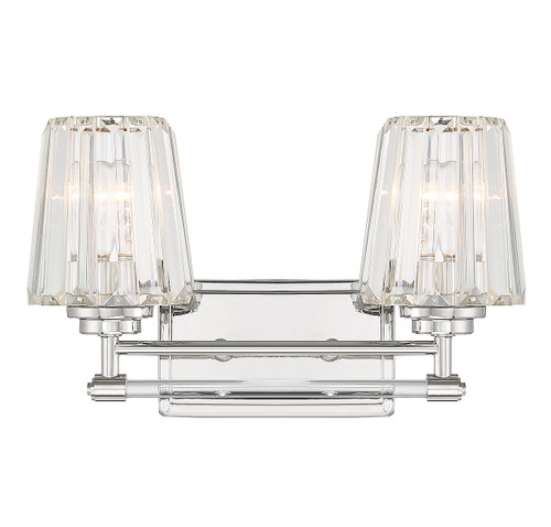 Garnet 2-Light Bathroom Vanity Light in Polished Nickel (8-6001-2-109)