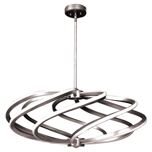 Vortex Brushed Steel 8 Light Chandelier (63112LEDD-BS)