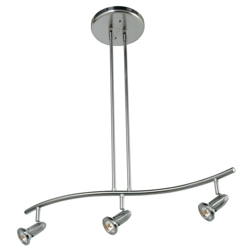 Cobra Br Steel 3 Light Adjustable LED Pendant or Semi-Flush (52205LEDDLP-BS)