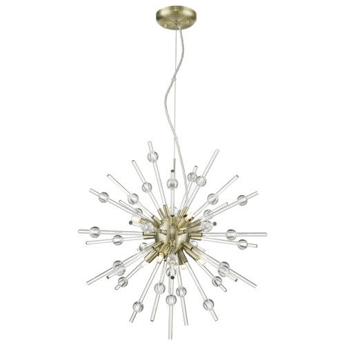 Burst Antique Bronze LED Pendant (63121LEDDLP-ABRZ/CLR)