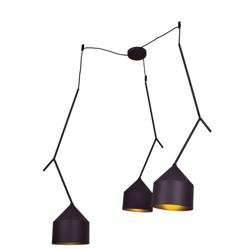 Pizzazz Black and Gold 3 Light LED Pendant (24880LEDDLP-BL/GLD)