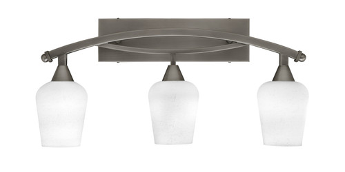 Bow 3 Light Bath Bar Shown In Brushed Nickel Finish With 5" White Muslin Glass (173-BN-211)