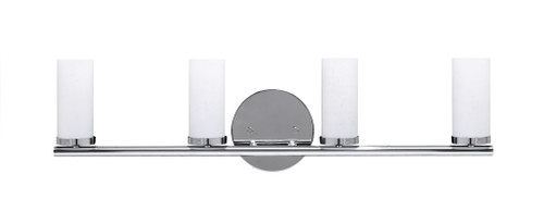 Trinity 4 Light Bath Bar Shown In Chrome Finish With 2.5" White Muslin Glass (2814-CH-801B)