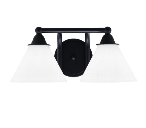 Paramount 2 Light Bath Bar In Matte Black Finish With 7" White Muslin Glass (3422-MB-312)
