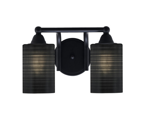 Paramount 2 Light Bath Bar In Matte Black Finish With 4" Black Matrix Glass (3422-MB-4069)