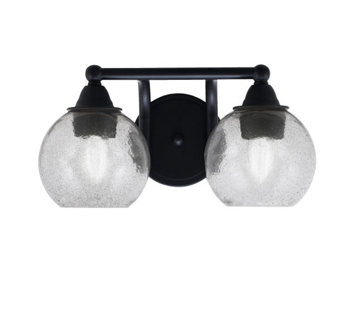 Paramount 2 Light Bath Bar In Matte Black Finish With 5.75" Smoke Bubble Glass (3422-MB-4102)