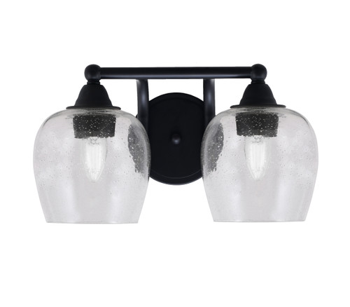 Paramount 2 Light Bath Bar In Matte Black Finish With 6" Clear Bubble Glass (3422-MB-4810)
