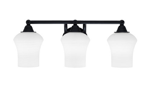 Paramount 3 Light Bath Bar In Matte Black Finish With 5.5" Zilo White Linen Glass (3423-MB-681)
