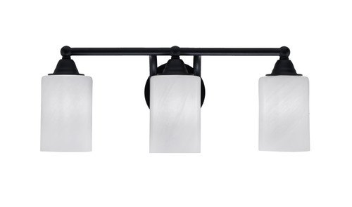 Paramount 3 Light Bath Bar In Matte Black Finish With 4" White Marble Glass (3423-MB-3001)