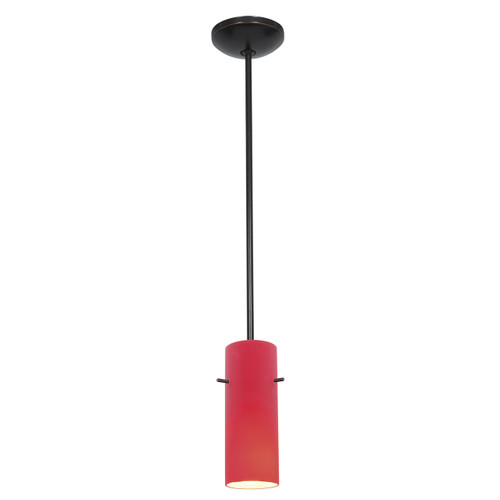 Cylinder Oil Rubbed Bronze LED Pendant (28030-4R-ORB/RED)