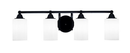 Paramount 4 Light Bath Bar In Matte Black Finish With 4" White Muslin Glass  (3424-MB-310)