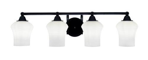 Paramount 4 Light Bath Bar In Matte Black Finish With 5.5" Zilo White Linen Glass (3424-MB-681)