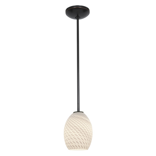 Brandy FireBird Oil Rubbed Bronze LED Pendant (28023-4R-ORB/WHTFB)