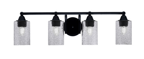 Paramount 4 Light Bath Bar In Matte Black Finish With 4" Smoke Bubble Glass (3424-MB-3002)