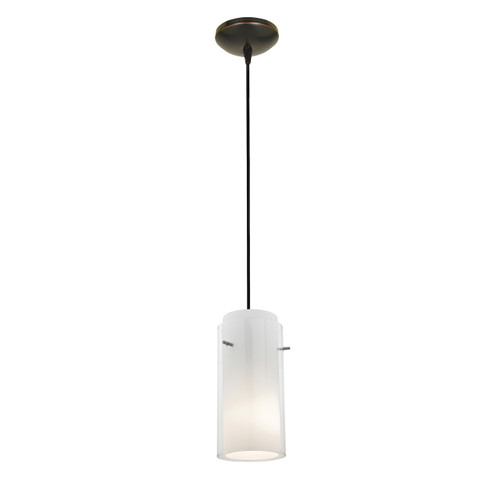 Glass`n Glass Cylinder Oil Rubbed Bronze LED Pendant (28033-3C-ORB/CLOP)