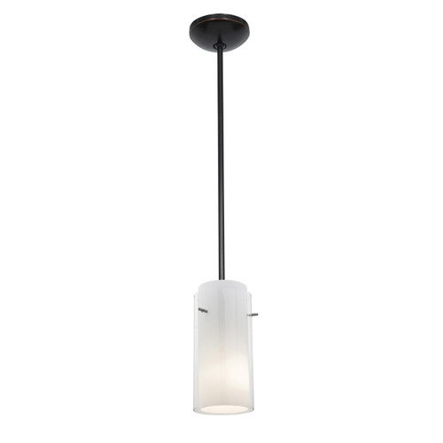 Glass`n Glass Cylinder Oil Rubbed Bronze LED Pendant (28033-3R-ORB/CLOP)