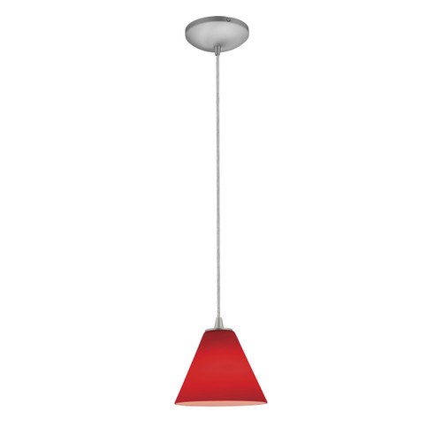 Martini Brushed Steel Pendant (28004-1C-BS/RED)