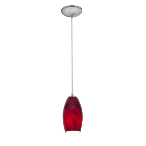 Merlot Brushed Steel LED Pendant (28011-3C-BS/RUSKY)