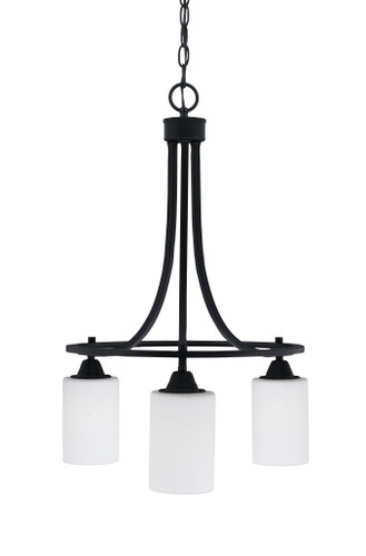 Paramount Downlight, 3 Light, Chandelier In Matte Black Finish With 4" White Muslin Glass (3413-MB-310)