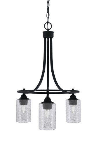 Paramount Downlight, 3 Light, Chandelier In Matte Black Finish With 4" Smoke Bubble Glass (3413-MB-3002)