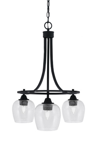 Paramount Downlight, 3 Light, Chandelier In Matte Black Finish With 6" Clear Bubble Glass (3413-MB-4810)