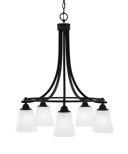Paramount Downlight, 5 Light, Chandelier In Matte Black Finish With 4.5" White Muslin Glass (3415-MB-460)