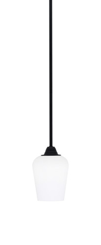 Paramount 1 Light Mini Pendant In Matte Black Finish With 5" White Muslin Glass (3401-MB-211)