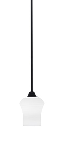 Paramount 1 Light Mini Pendant In Matte Black Finish With 5.5" Zilo White Linen Glass (3401-MB-681)