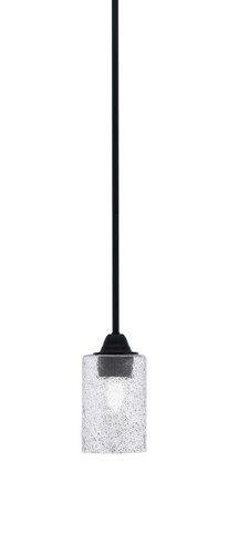 Paramount 1 Light Mini Pendant In Matte Black Finish With 4" Smoke Bubble Glass (3401-MB-3002)