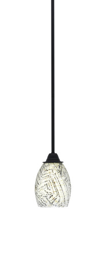 Paramount 1 Light Mini Pendant In Matte Black Finish With 5" Natural Fusion Glass (3401-MB-5054)