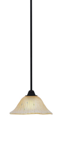 Paramount 1 Light Mini Pendant In Matte Black Finish With 10" Amber Crystal Glass (3401-MB-730)