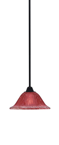 Paramount 1 Light Mini Pendant In Matte Black Finish With 10" Raspberry Crystal Glass (3401-MB-736)