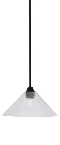 Paramount 1 Light Mini Pendant In Matte Black Finish With 12" Clear Bubble Glass (3401-MB-306)