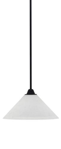 Paramount 1 Light Mini Pendant In Matte Black Finish With 12" White Muslin Glass (3401-MB-316)