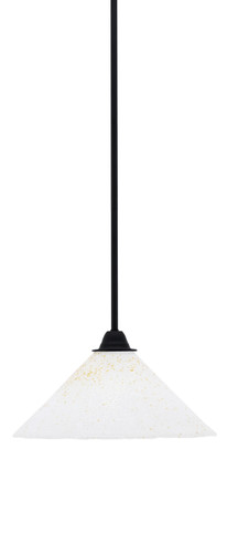 Paramount 1 Light Mini Pendant In Matte Black Finish With 12" Gold Ice Glass (3401-MB-702)