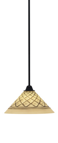 Paramount 1 Light Mini Pendant In Matte Black Finish With 12" Chocolate Icing Glass (3401-MB-7182)