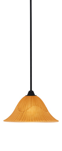 Paramount 1 Light Mini Pendant In Matte Black Finish With 14" Tiger Glass (3401-MB-58319)