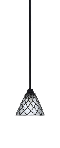 Paramount 1 Light Mini Pendant In Matte Black Finish With 7" Diamond Ice Art Glass (3401-MB-9185)