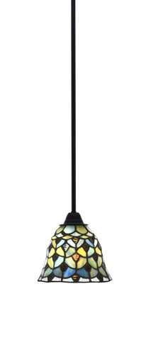 Paramount 1 Light Mini Pendant In Matte Black Finish With 7" Crescent Art Glass (3401-MB-9965)