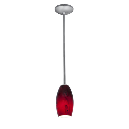 Merlot Brushed Steel Pendant (28011-1R-BS/RUSKY)