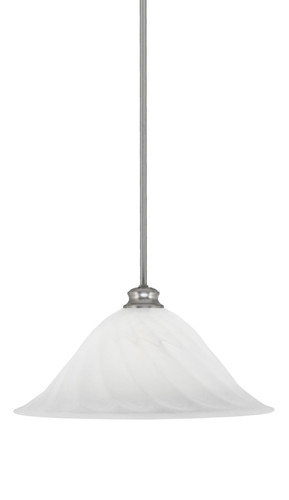 Stem Pendant With Hang Straight Swivel Shown In Brushed Nickel Finish With 20" White Alabaster Swirl Glass  (72-BN-5781)