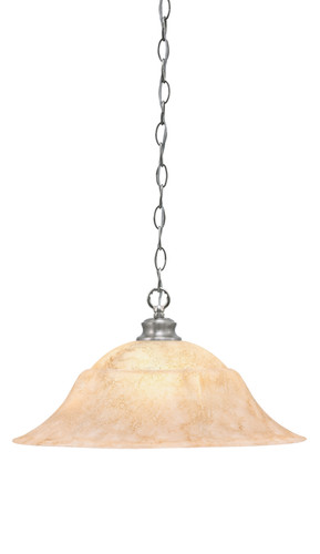 Chain Hung Pendant Shown In Brushed Nickel Finish With 20" Italian Marble Glass  (92-BN-53818)