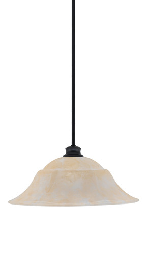 Stem Pendant With Hang Straight Swivel Shown In Matte Black Finish With 20" Amber Marble Glass (72-MB-53813)