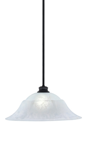 Stem Pendant With Hang Straight Swivel Shown In Matte Black Finish With 20" White Marble Glass  (72-MB-53815)